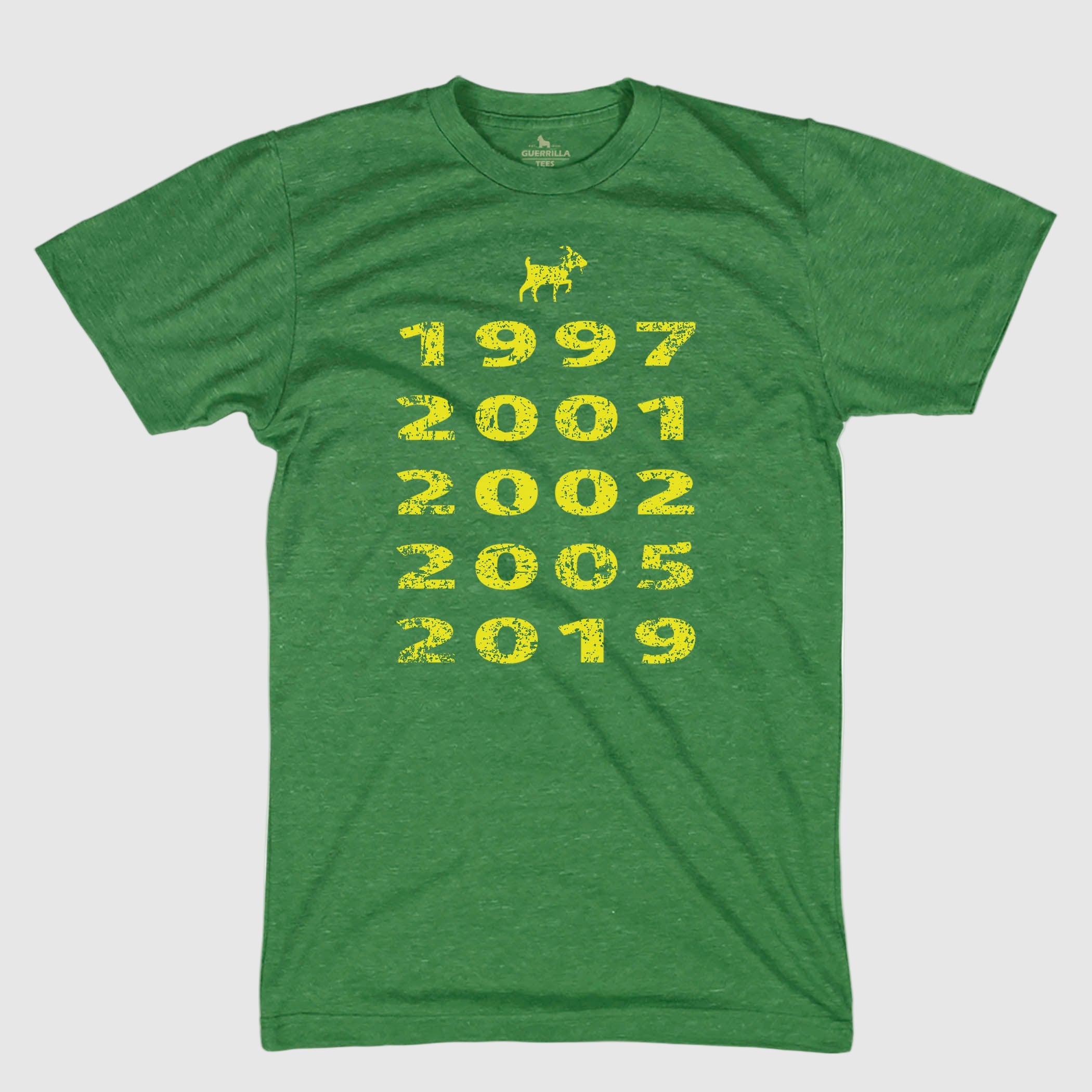 Green Goat Years Champion Ship tshirt for golfer tiger woods