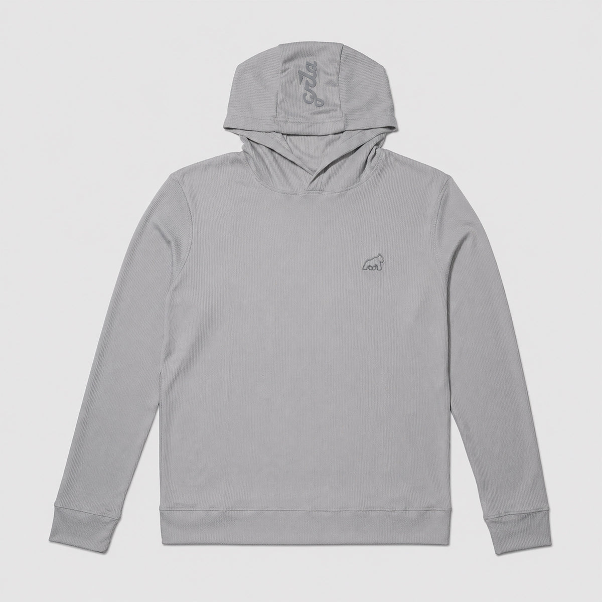 Gray Signature Waffle Knit Hoodie