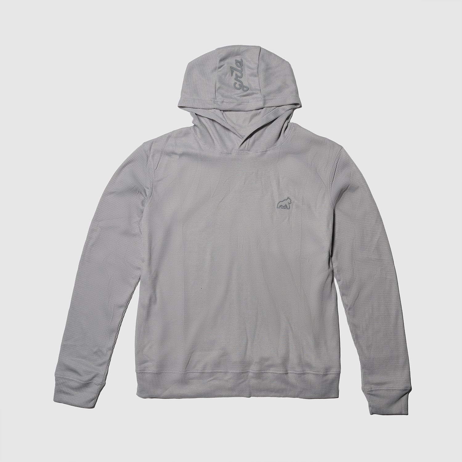 Gray Signature Waffle Knit Hoodie