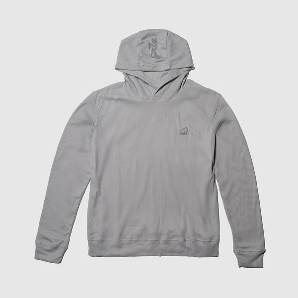 Gray Signature Waffle Knit Hoodie – Guerrilla Golf
