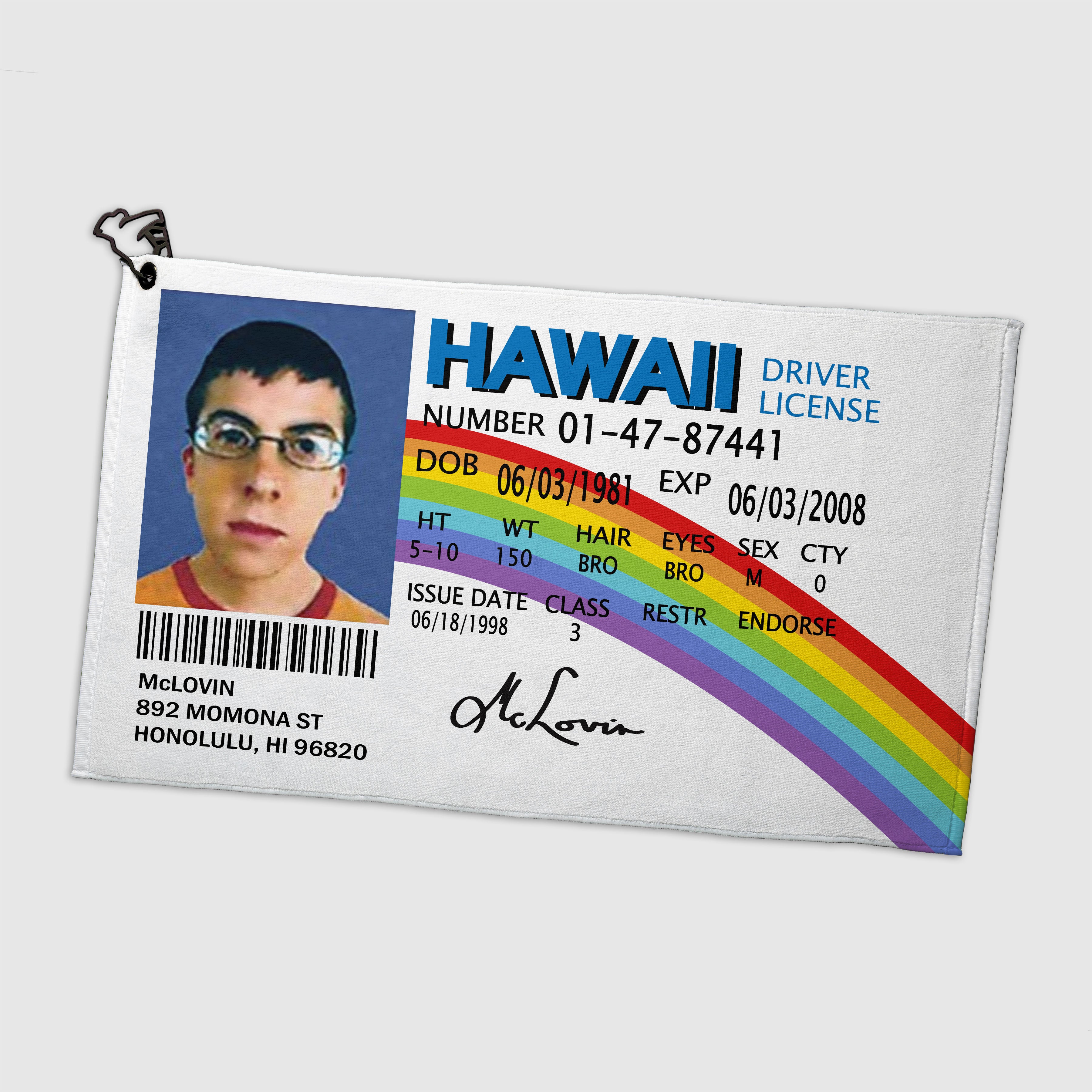  W 567 ゴルファー プレート McLovin Golf Towel – Guerrilla Golf